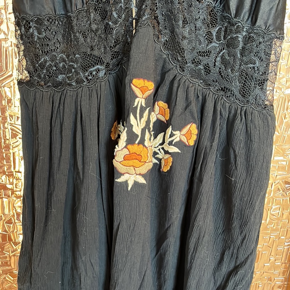 Chasing Unicorns You'll Never Walk Alone Black Cotton Gauze Slip Maxi - Picture 9 of 10